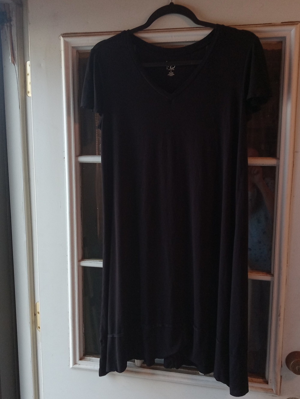new directions Black V-Neck Short Sleeve Nightgown